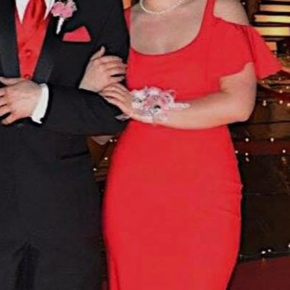 Classy Red Prom Dress - Picture 4 of 8